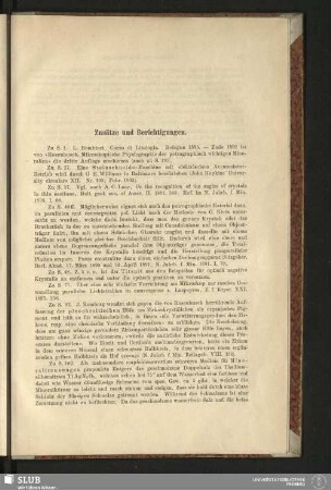 Zusätze und Berichtigungen