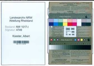 Entnazifizierung Albert Koester , geb. 21.09.1897 (Angestellter)