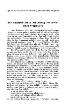Zur unterrichtlichen Behandlung der lateinischen Conjugation
