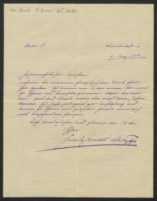Brief an Ferruccio Busoni, 09.12.1914
