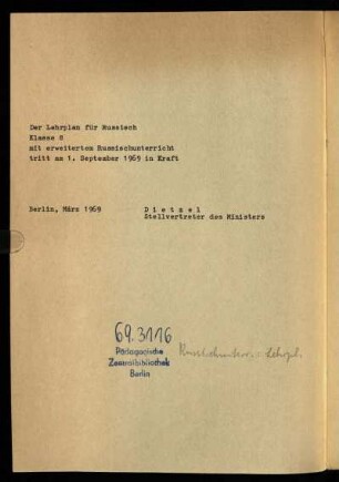 Der Lehrplan für ...
