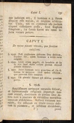 231-238, Caput I. De mutuo pietatis vinculo, ... - Caput II. De officiis parentum in filios.