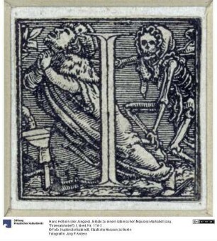Initiale zu einem lateinischen Majuskel-Alphabet (sog. "Todesalphabet"): I