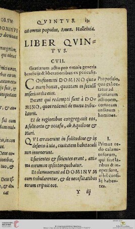 Liber psalmorum quintus