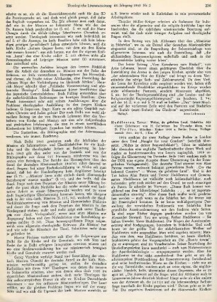 236-237 [Rezension] Huddleston, Trevor, Weine, du geliebtes Land