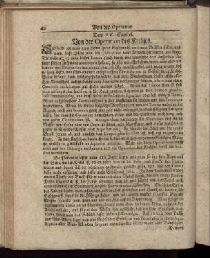 Das XV. Capitel. Von der Operation des Krebses