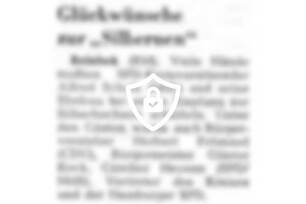 Glückwünsche zur "Silbernen"