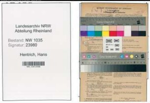 Entnazifizierung Hans Hentrich , geb. 05.09.1914 (Kaufmaennischer Angestellter)