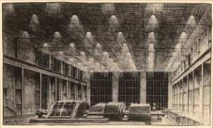 BBC (Brown, Boveri & Cie), Faulquemont Kraftwerk: Perspektivische Ansicht Maschinenraum
