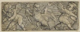 Querfüllung mit Adler zwischen zwei Genien