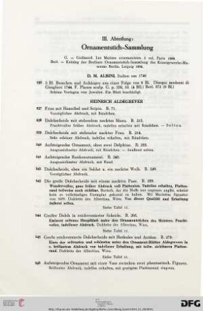 III Ornamentstich-Sammlung (Nr. 236-549)