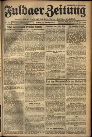 Ausgabe vom Freitag, den 23. Oktober 1925.