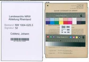 Entnazifizierung Johann Coblenz , geb. 17.01.1890 (Handelsvertreter)