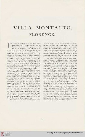 Villa Montalto, Florence [Text und Tafeln]