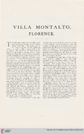 Villa Montalto, Florence [Text und Tafeln]