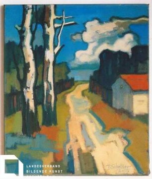 Motiv mit Feldweg und Bäumen