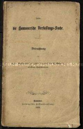 Broschüre über den Verfassungsstreit von Hannover