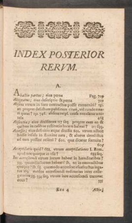 Index Posterior Rerum