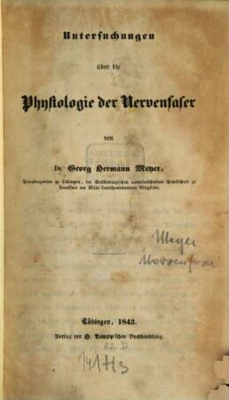 Untersuchungen über die Physiologie der Nervenfaser