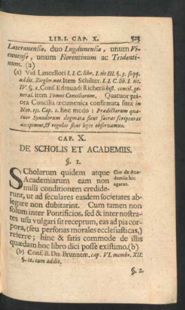 Cap. X. De Scholis Et Academiis