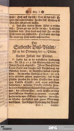 Der Siebende Buß-Psalm