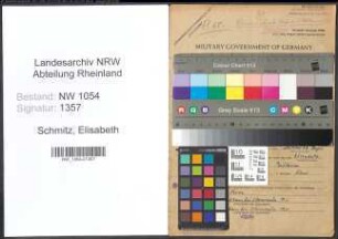 Entnazifizierung Elisabeth Schmitz , geb. 23.07.1890 ()