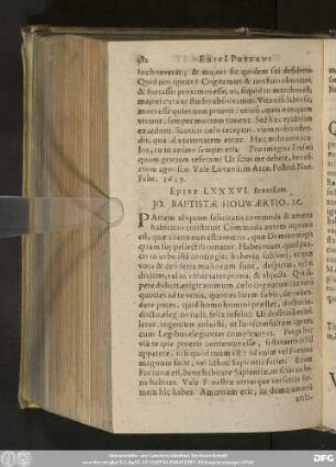 Epist LXXXVI. Bruxellam. Io. Baptistae Houwaertio, I. C.