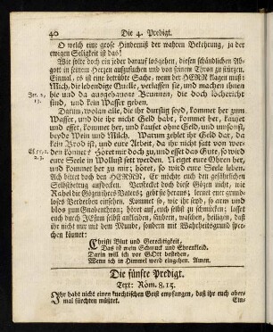 40-63, Die fünfte Predigt - Die sechste Predigt