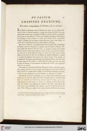 II. Descriptions topographique de Paestum et de ses environs