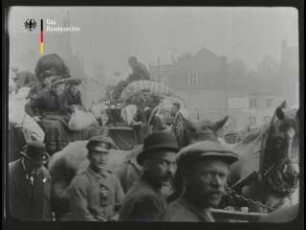 Die Räumung einer Stadt im bedrohten Gebiet