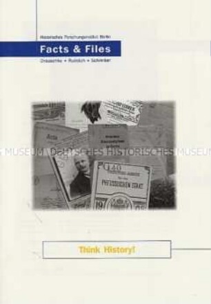 Werbe- und Informationsschrift des Historischen Forschungsinstitutes "Facts & Files" mit Leistungsangeboten