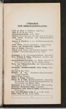 Förderer der Kriegs-Ausstellung
