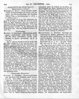 Rastadt, b. Sprinzing: Observationes pathologico-anatomicae. Cum tabulis aeneis D. Jac. Conr. Flachsland, Consil. aulic. Badens. et physic. provincial. 78 S. 8.