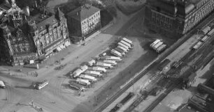 Wiener Platz : Dresden, Wiener Platz, östlicher Platzteil mit Bushaltestelle des Kraftverkehrs, Luftaufnahme