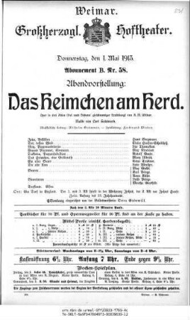 Das Heimchen am Herd