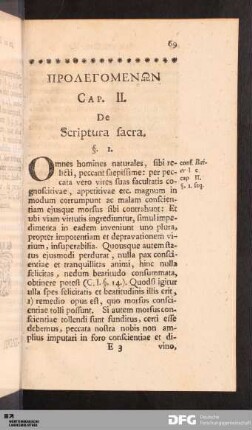Cap. II. De Scriptura sacra.