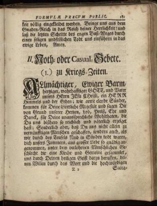 II. Noth- oder Casual-Gebete
