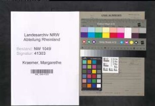Entnazifizierung Margarethe Kraemer , geb. 00.00.0000 ()