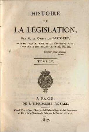 Histoire de la législation, 4