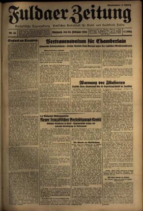 Ausgabe vom Mittwoch, den 23. Februar 1938.