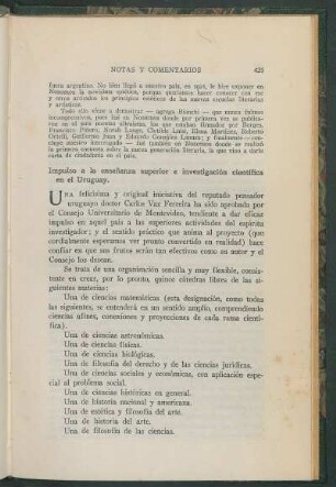 Impulso a la enseñanza superior e investigación científica en el Uruguay