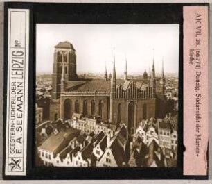 Danzig: Marienkirche, Südansicht (Seestern-Nr. 66774, Reihe AK VII, 38)
