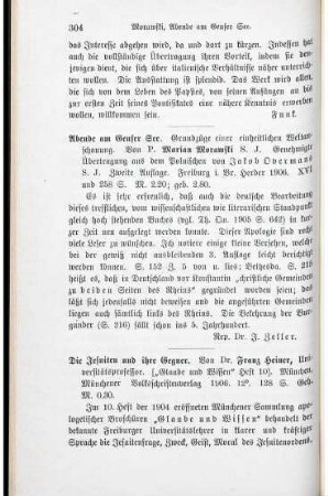 304 [Rezension] Morawski, Marian, Abende am Genfer See