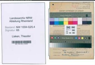 Entnazifizierung Theodor Lisken , geb. 21.08.1907 (Friseur)