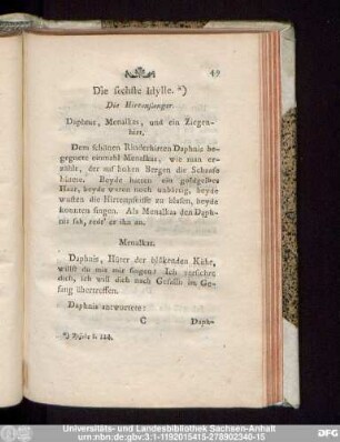 Die sechste Idylle. Die Hirtenfaenger.