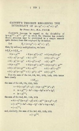 Cauchy's theorem regarding the divisility of ... .