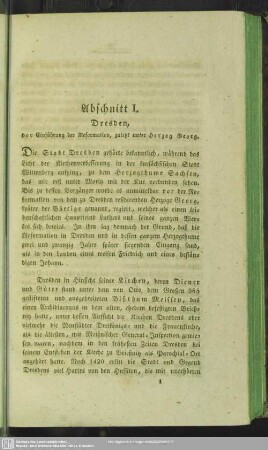 Abschnitt I. Dresden, vor Einführung der Reformation, zuletzt unter Herzog Georg