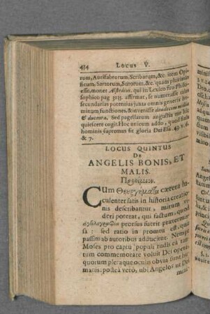 Locus Quintus De Angelis Bonis, et Malis.
