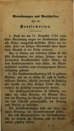 Evangelischer Unterricht, wie die Konfirmation, das ist die Taufbundserneuerung mit der christlichen Jugend vor dem Genuss des heiligen Abendmahls in den gesamten evangelischen Kirchen des Königreichs Württemberg soll vorgenommen werden : Nebst einem Anhang neuer Gebete