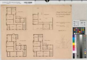 Dorsten (Dorsten) Zollamt mit Dienstgebäude Grundrisse und Lageplan (1913) 1 : 100 (1 : 500) 50 x 64 Pause Staatshochbauamt Münster